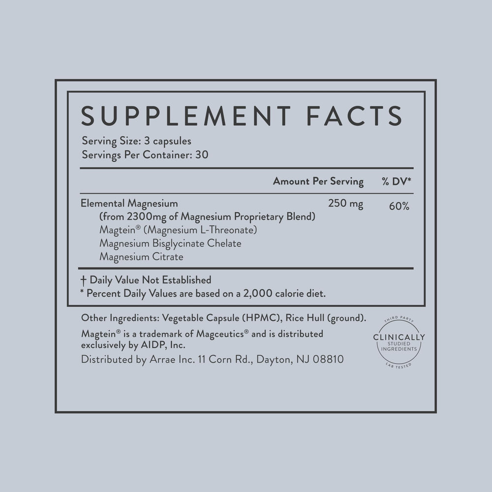 Arrae magnesium bottle on a desk for daily focus routine.