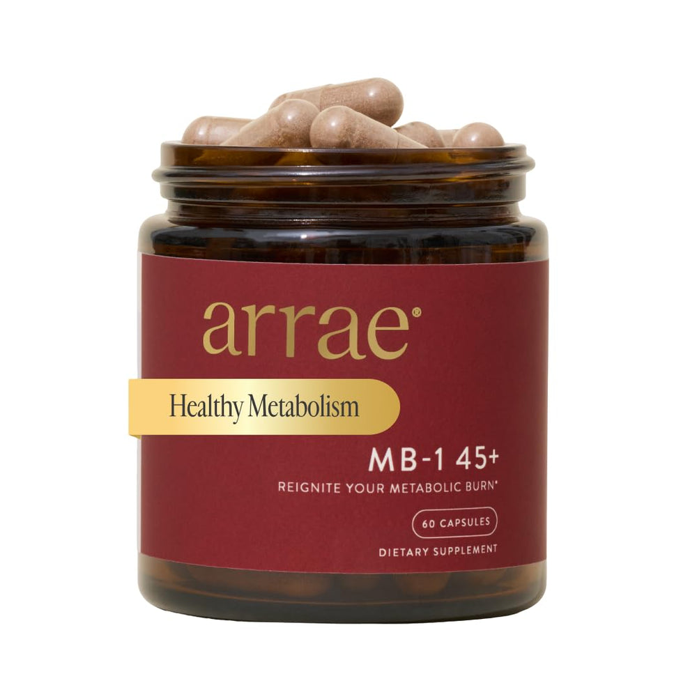 Arrae MB-1 bottle front view in a bright kitchen, supporting energy and appetite awareness.