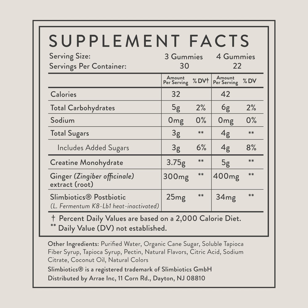 Arrae Tone Gummies daily-use bottle ready for women's workout routines