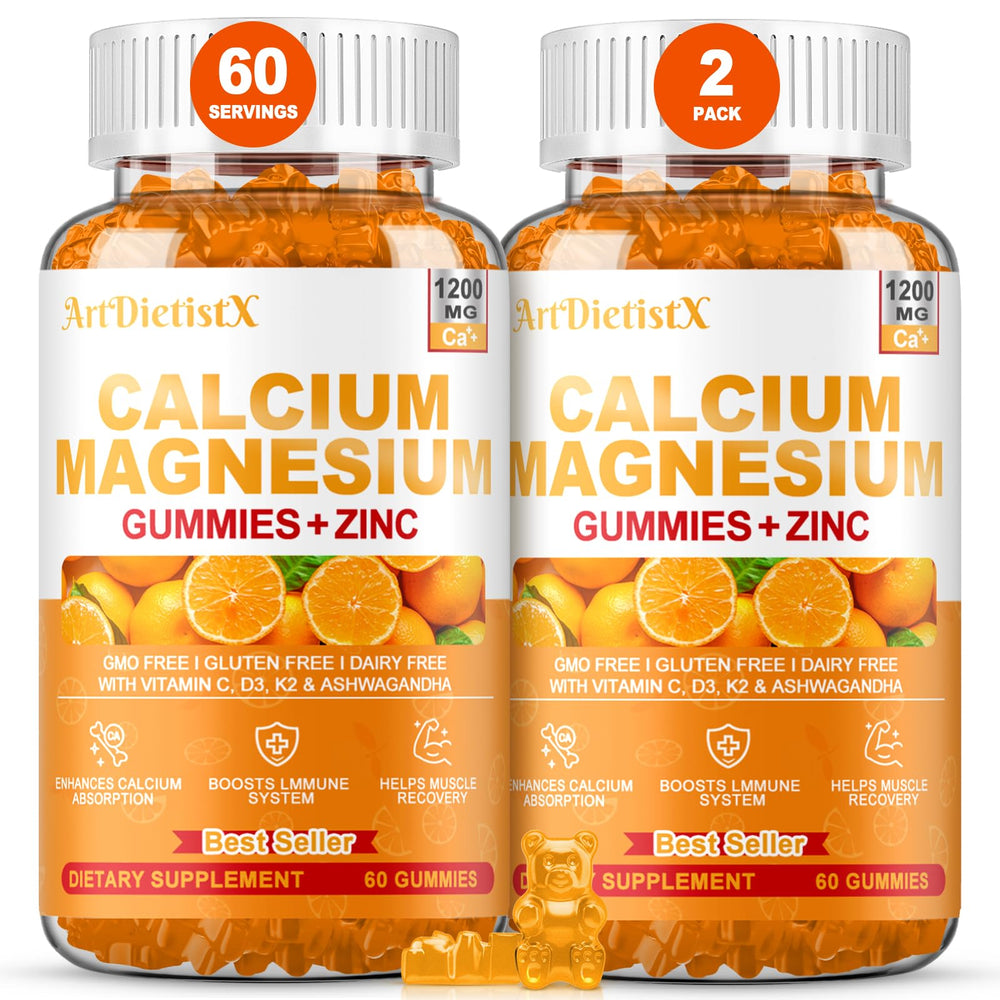 ArtDietistX 1200mg calcium gummies bottle for easy daily intake