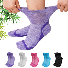 Artfasion bamboo viscose diabetic socks five-pair-pack provide breathable comfort for women.