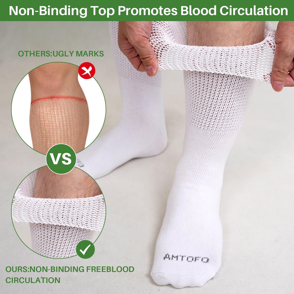 Artfasion bariatric socks provide wide coverage without constriction for mobility.