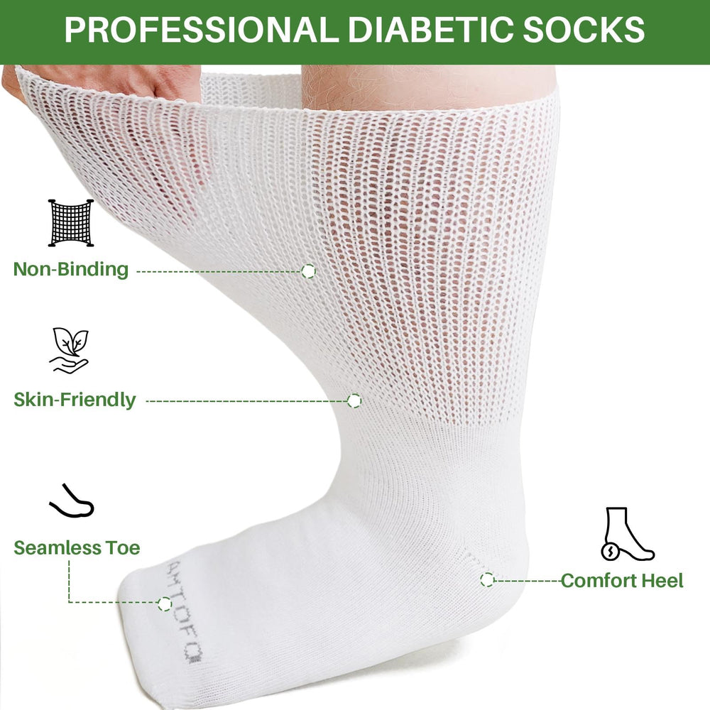 Artfasion edema socks non-binding design supports comfortable circulation in swollen ankles.