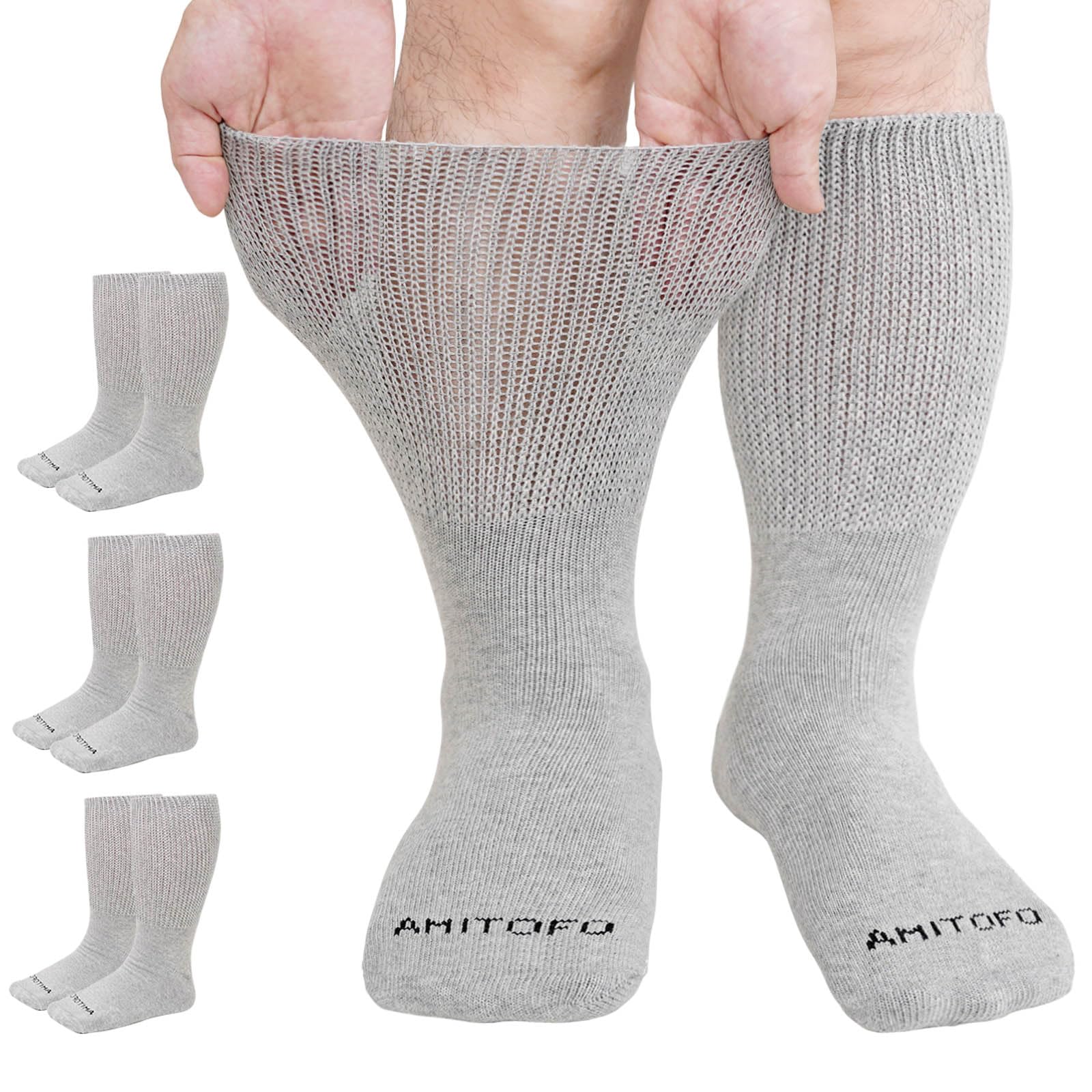 Artfasion extra wide diabetic socks for easy wear on swollen feet