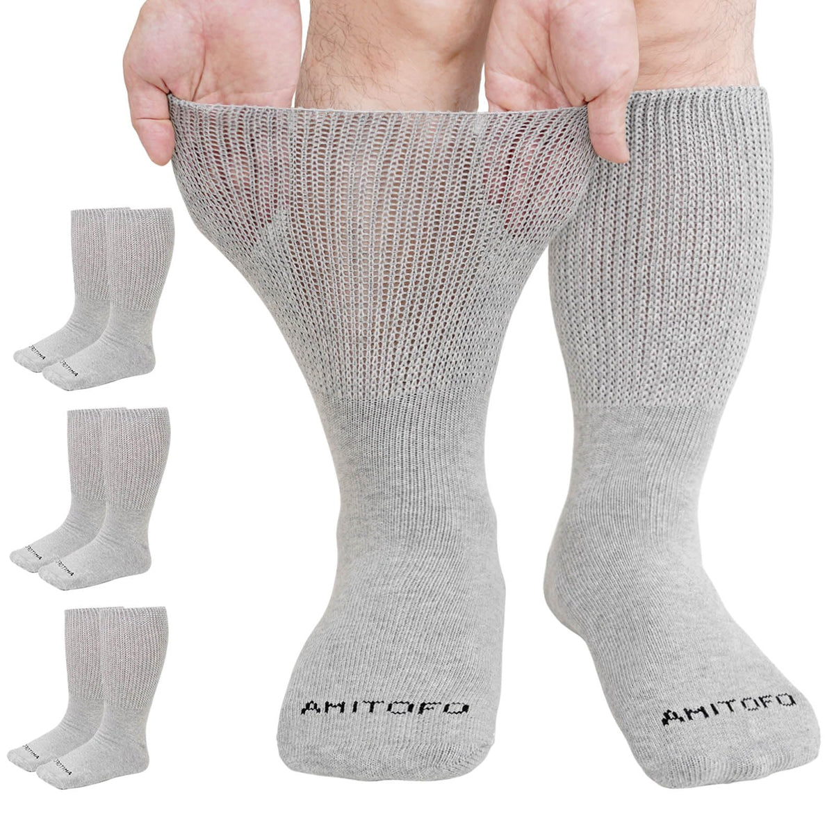Artfasion extra wide diabetic socks for easy wear on swollen feet
