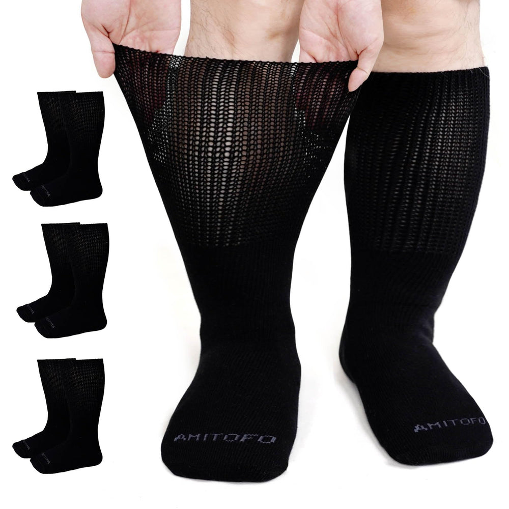 Artfasion extra wide socks for swollen feet in a pack, comfortable and easy to slip on.
