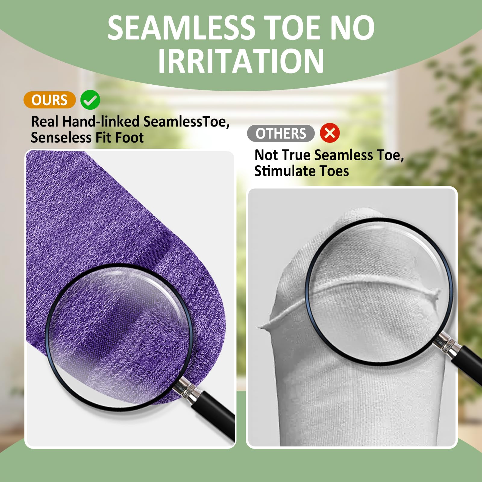 Artfasion seamless toe bariatric socks minimize irritation during wear.