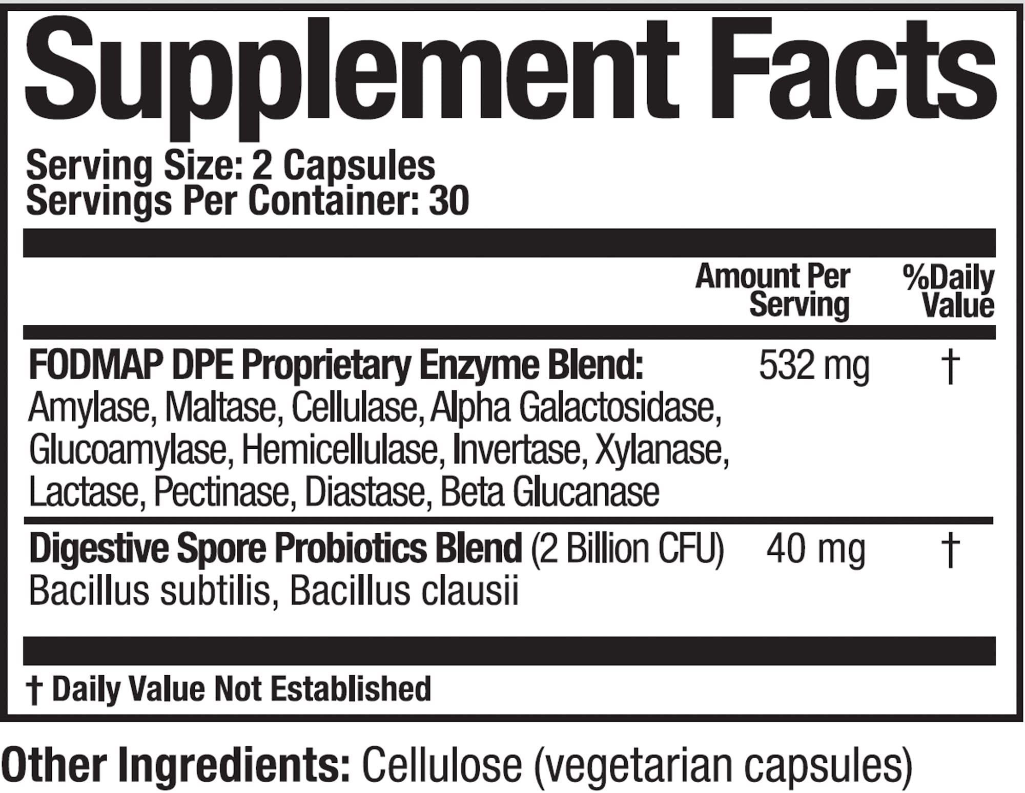 Arthur Andrew Medical FODMAP DPE capsules provide probiotic support for meals