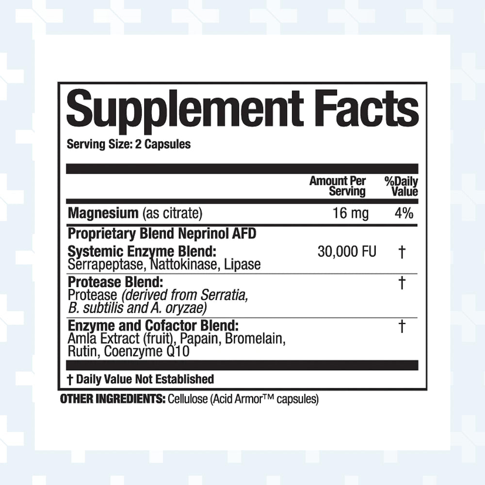 Arthur Andrew Medical Neprinol AFD capsules package ready to support whole-body enzyme use
