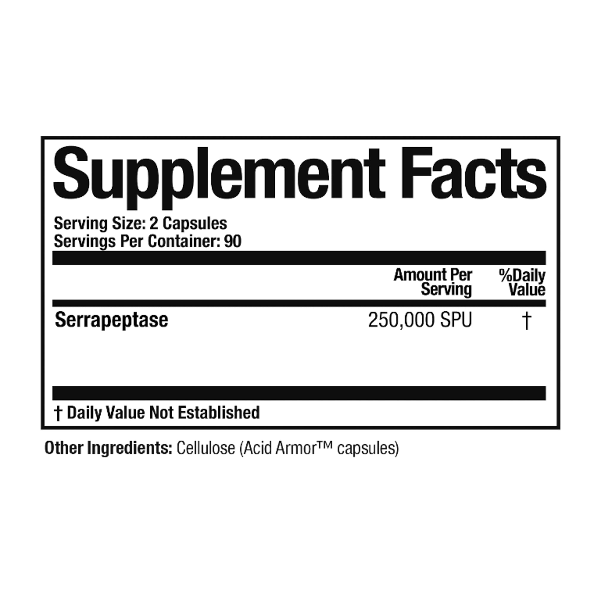 Serretia capsules close-up highlighting vegan, non-GMO formula for daily use.