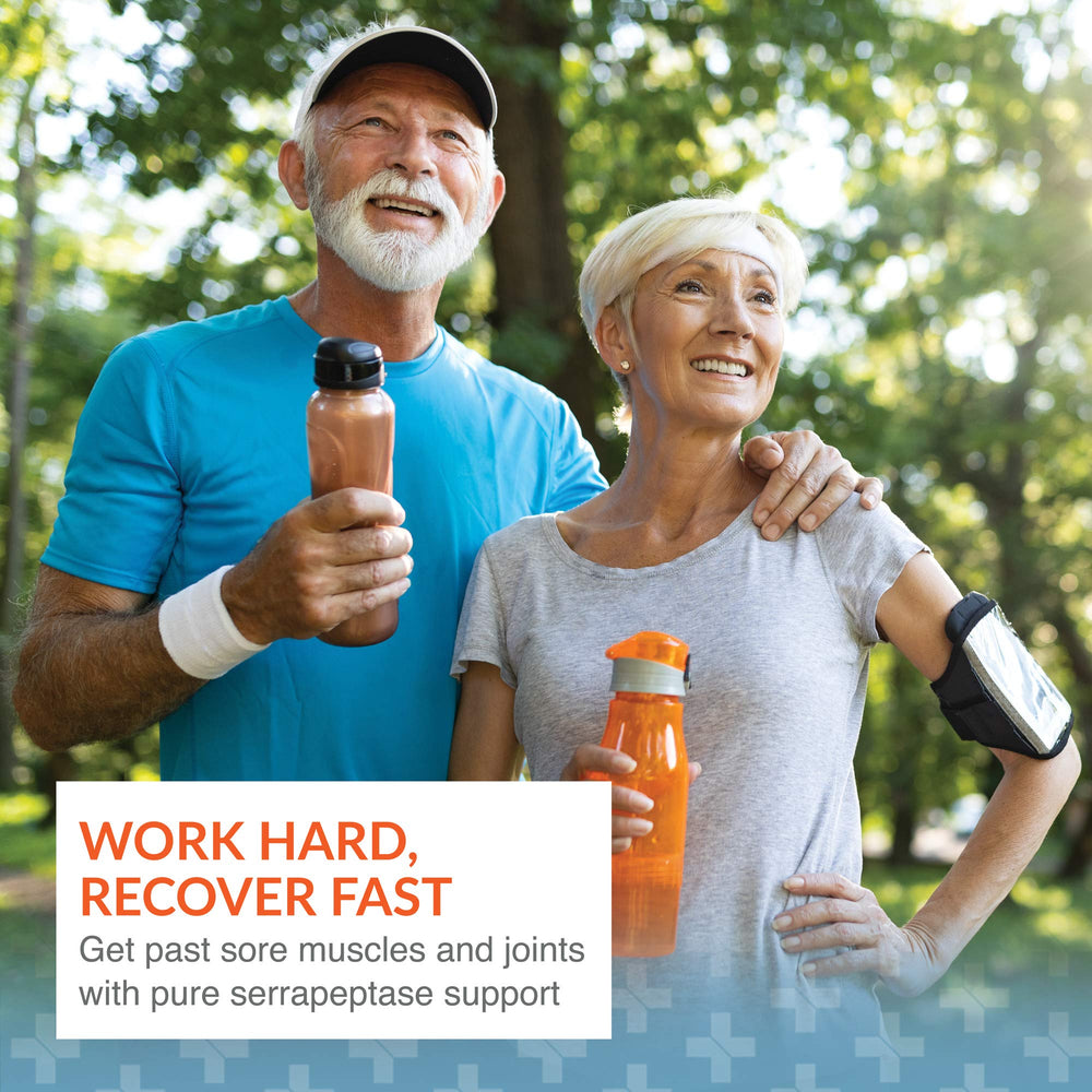 Serretia label design on bottle emphasizing purity and high-quality enzymes