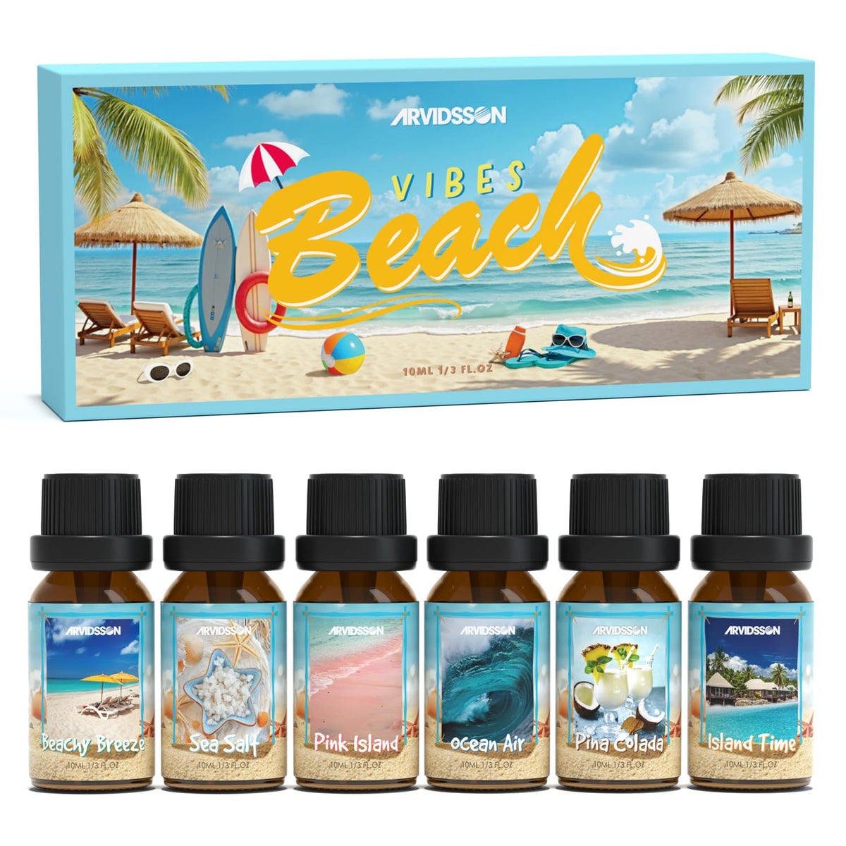 ARVIDSSON Beach Fragrance Oils Set Beachy Breeze for diffuser use and ocean ambiance.