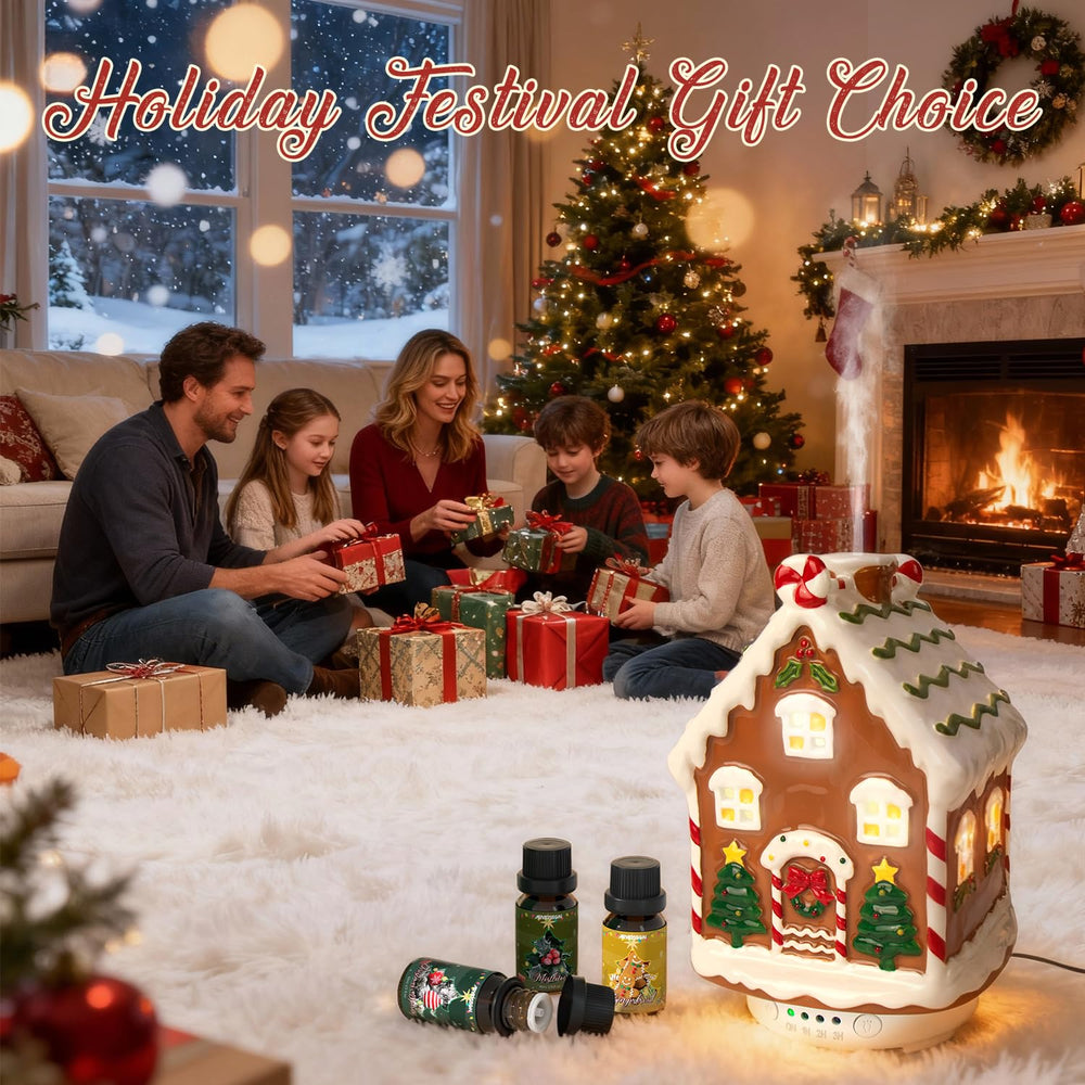 ARVIDSSON Ceramic Diffuser with Christmas lights enhances living room decor
