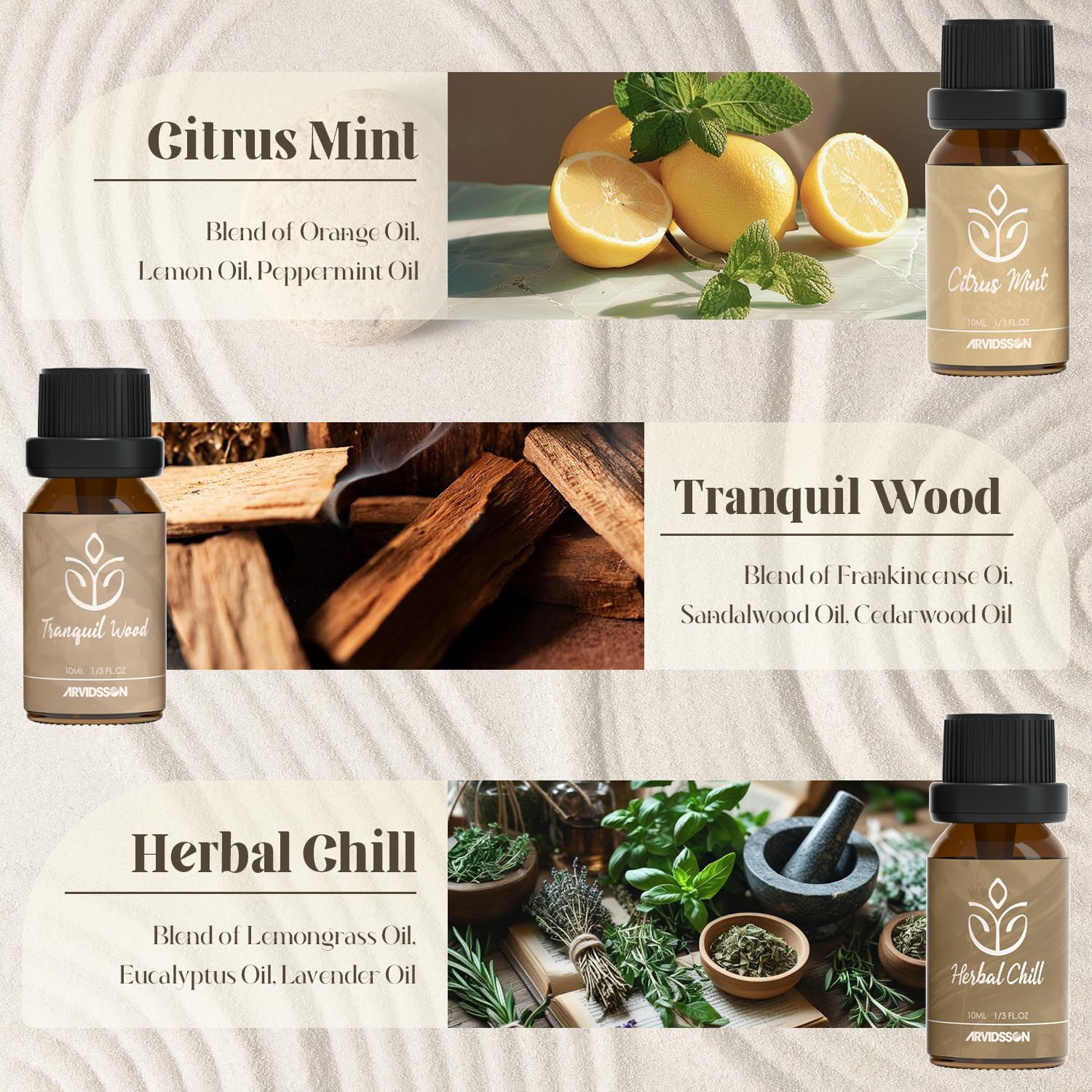 ARVIDSSON Citrus Mint bottle to energize rooms and refresh moods