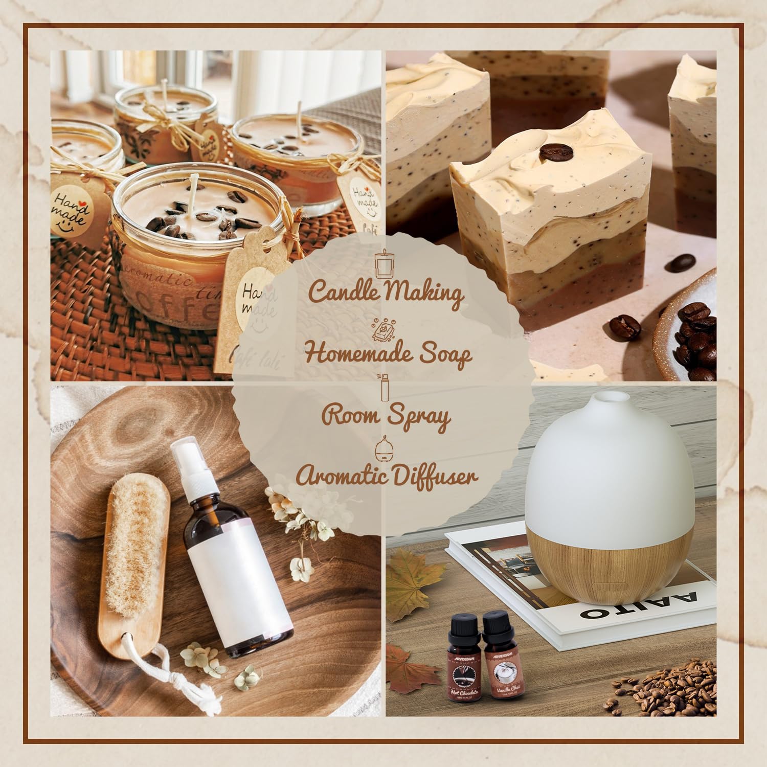 ARVIDSSON Caramel Macchiato Bottle creates warm ambience.