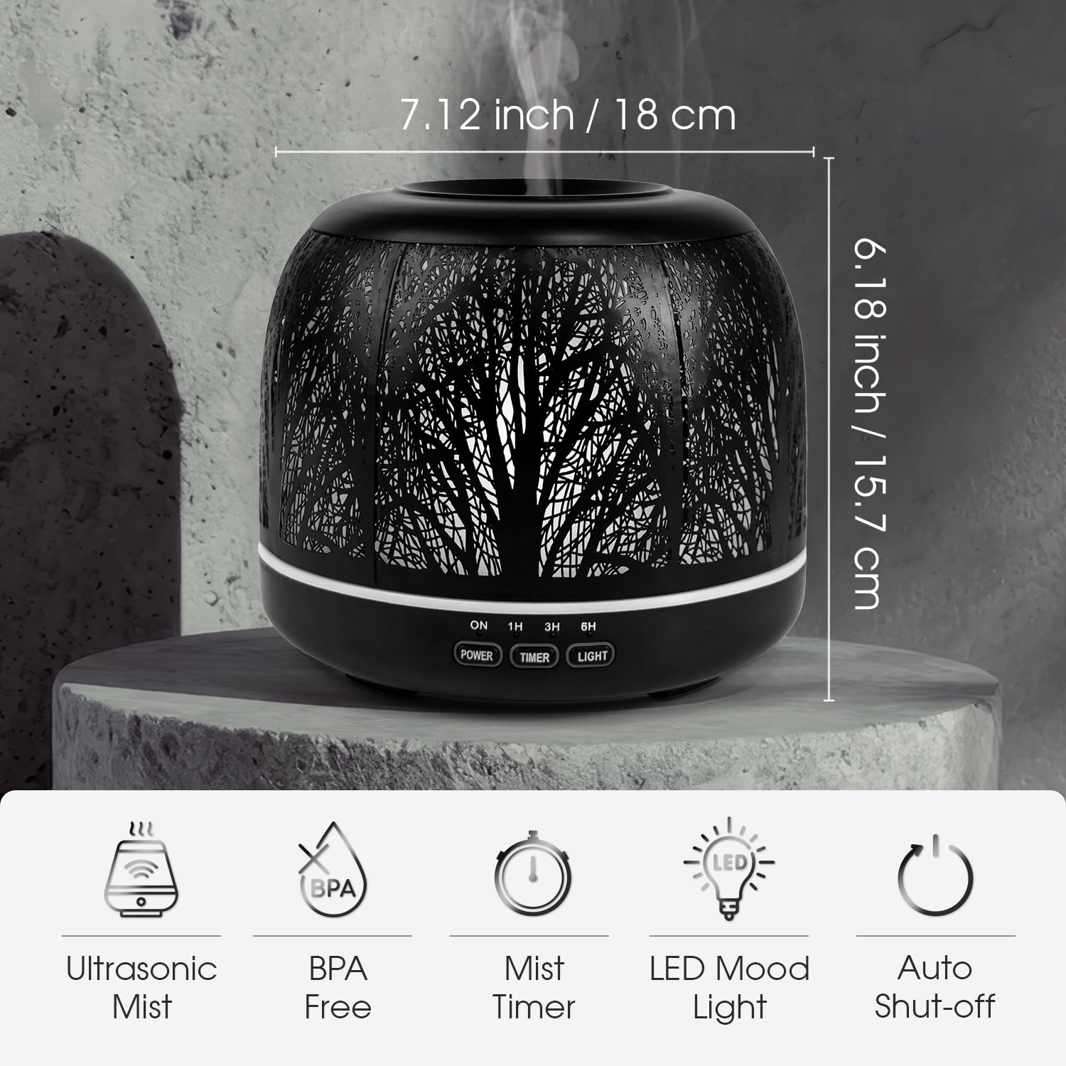 ARVIDSSON diffuser color mood lights brighten the room while releasing soothing scents