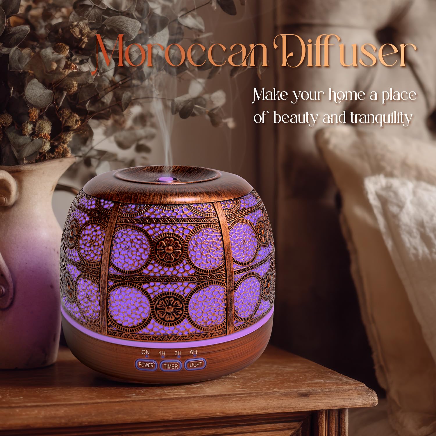 ARVIDSSON ultrasonic diffuser operates quietly for undisturbed relaxation.