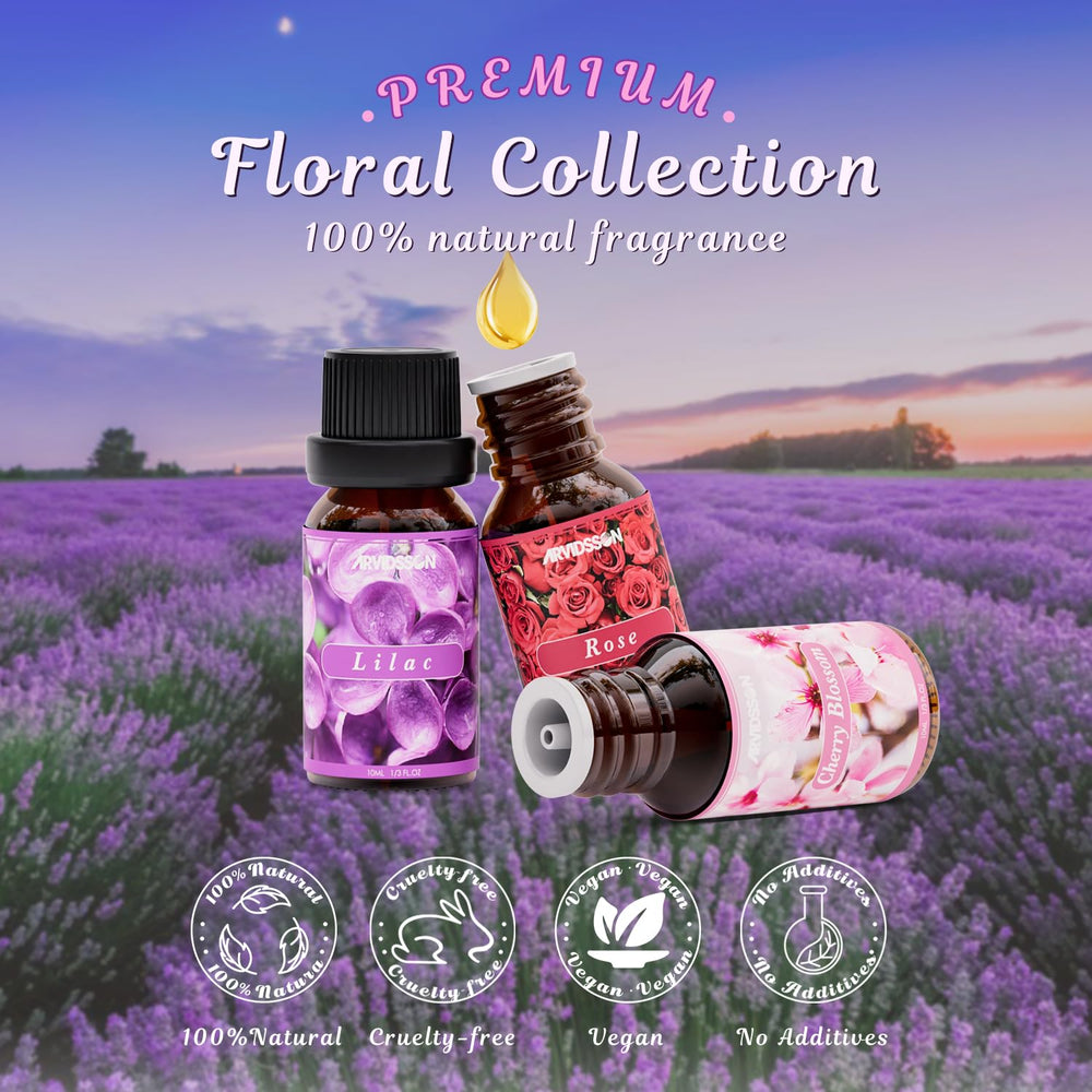 ARVIDSSON lilac floral oil bottle for laundry and diffusers