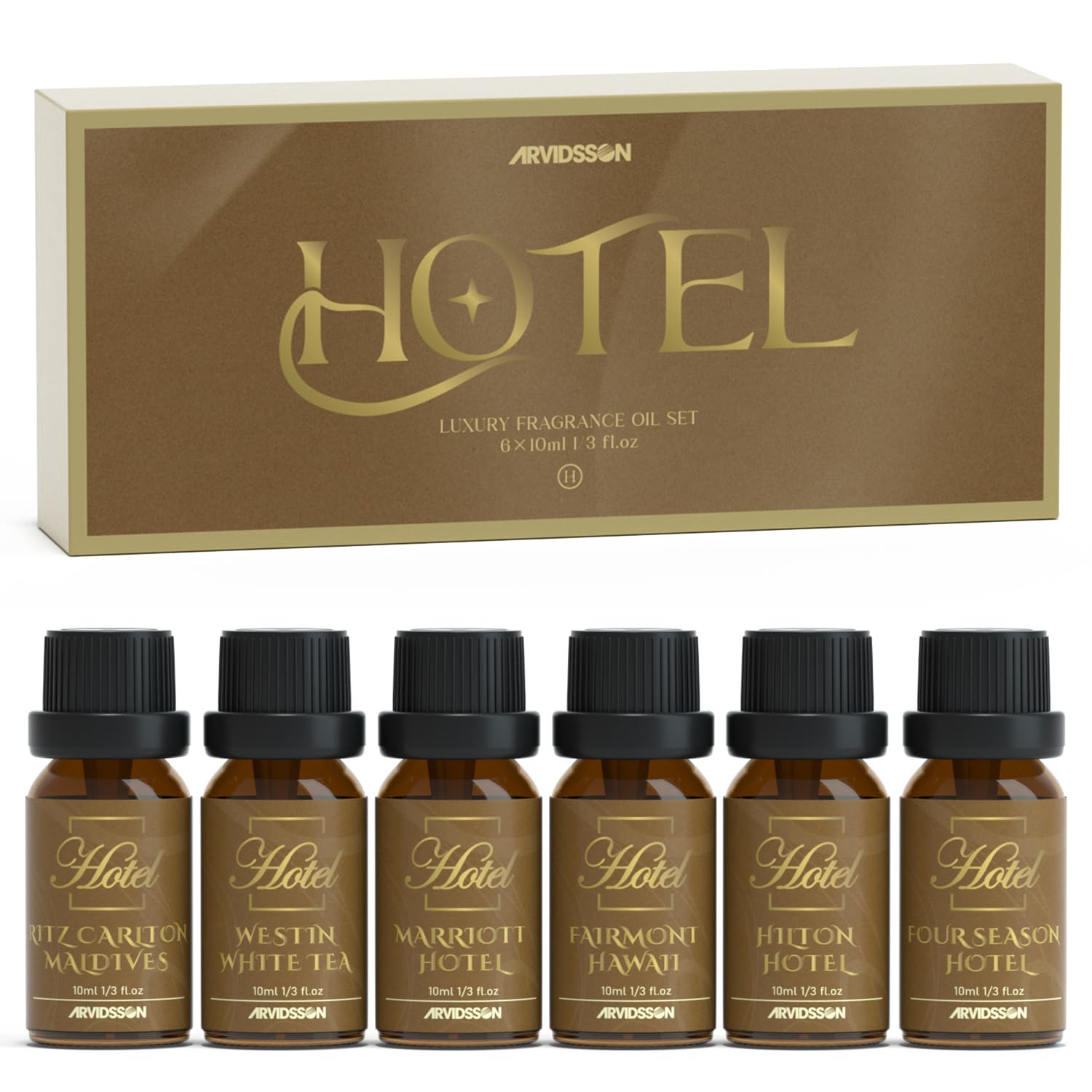 ARVIDSSON hotel diffuser oil bottle-pour delivers a crisp, luxurious scent for a welcoming entry.