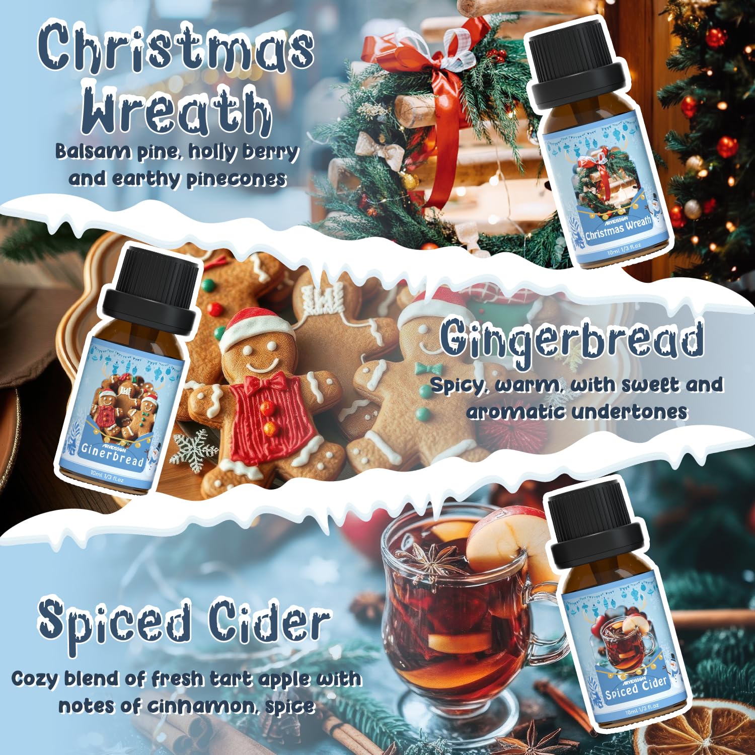 ARVIDSSON Winter Essential Oils Set Apple Cider enhances warm-air scent for gatherings.