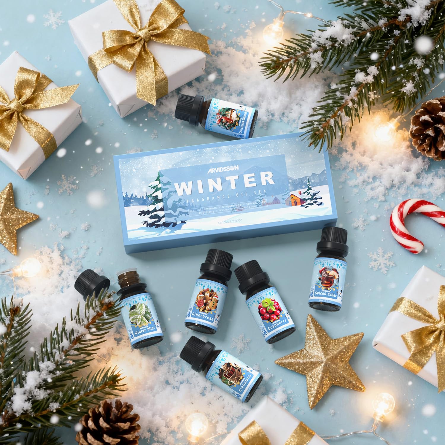 ARVIDSSON Winter Essential Oils Set Cranberry adds bright tart notes to diffusers.