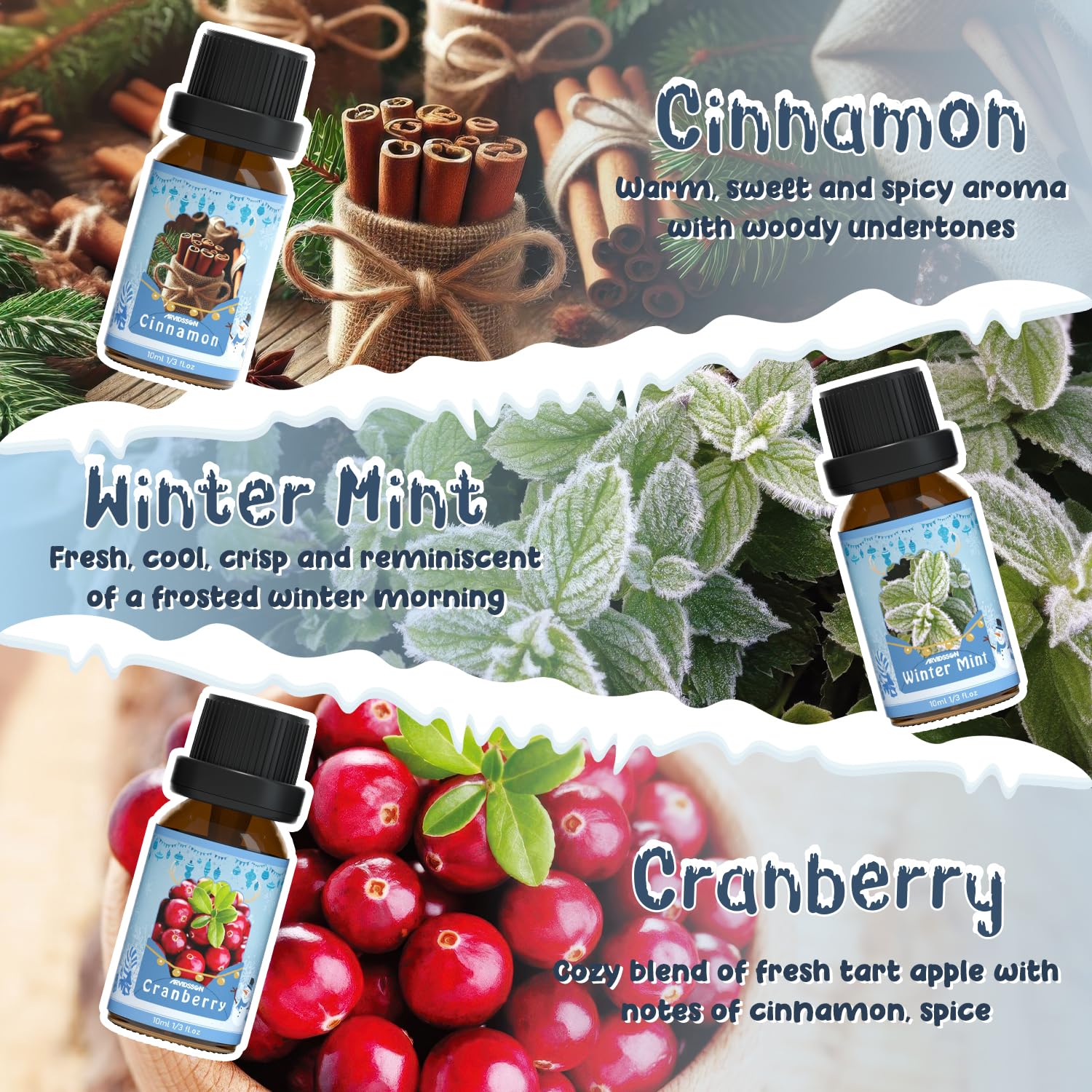 ARVIDSSON Winter Essential Oils Set Gingerbread evokes cozy baking vibes in living spaces.