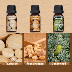 ARVIDSSON Woody Oils frankincense bottle adds warm resin notes to blends.