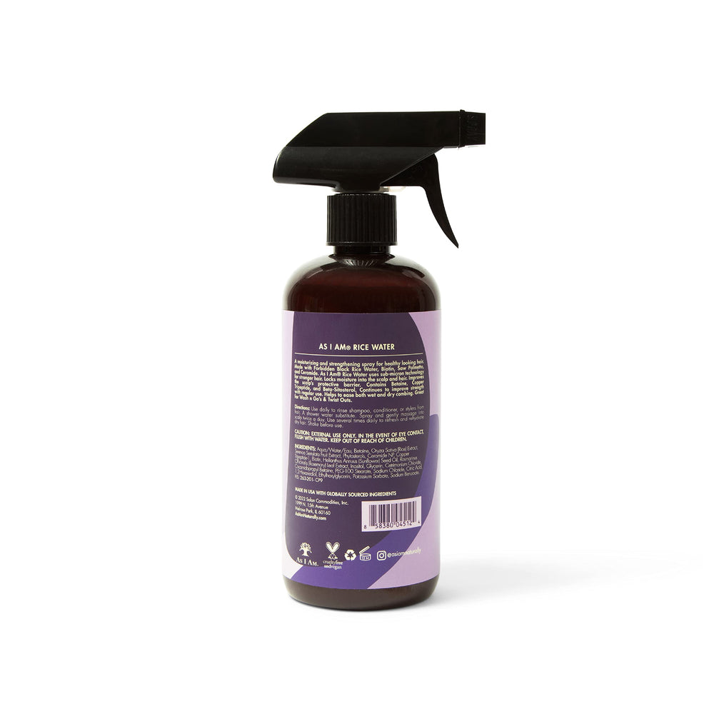 As I Am Rice Water Hair Spray cap close-up for quick touch-ups