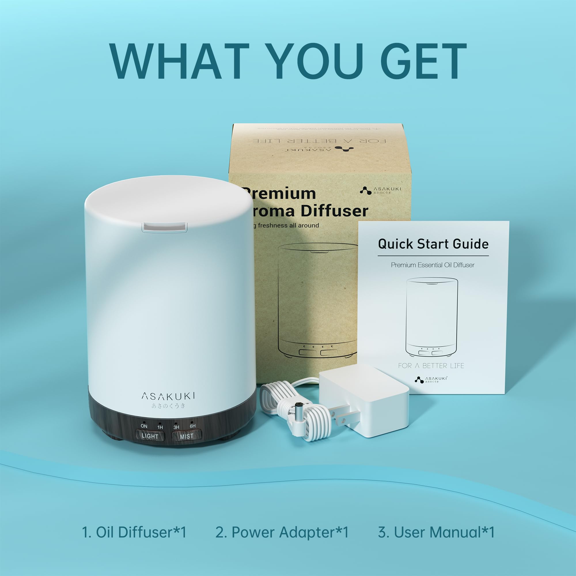 ASAKUKI 300ml diffuser office setup boosts focus and comfort.