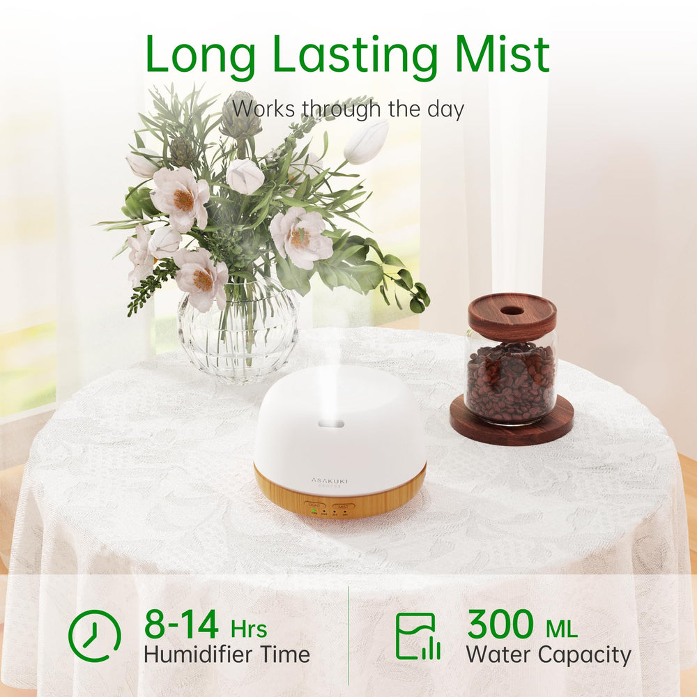 ASAKUKI 300ml diffuser water tank for longer aroma sessions.