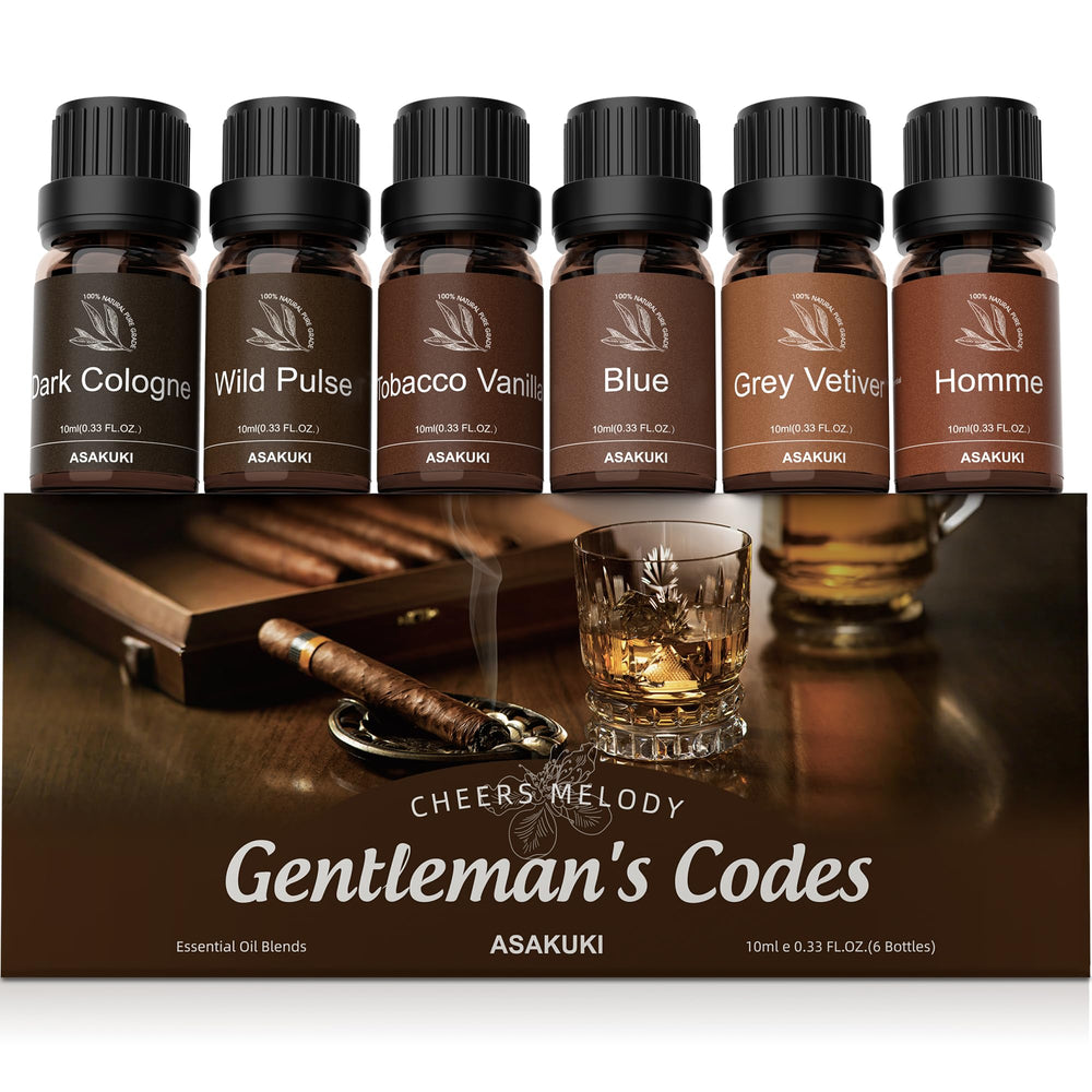 ASAKUKI Dark Cologne bottle offers a refined, unisex diffuser experience for focused spaces.