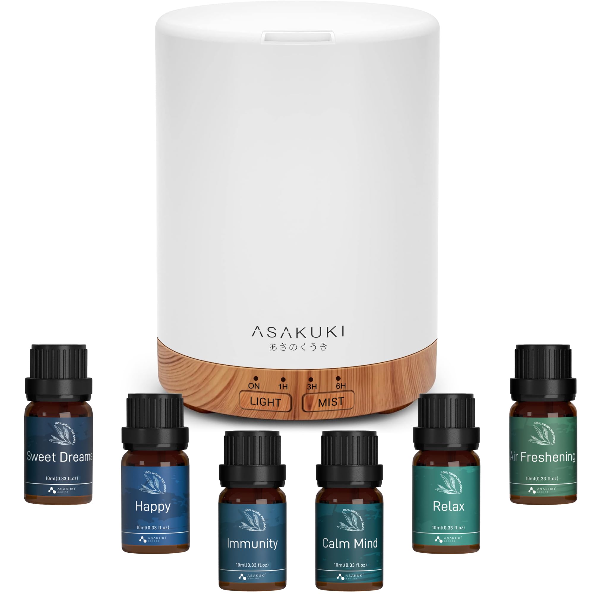 ASAKUKI diffuser in brown with 300ml tank for steady humidity