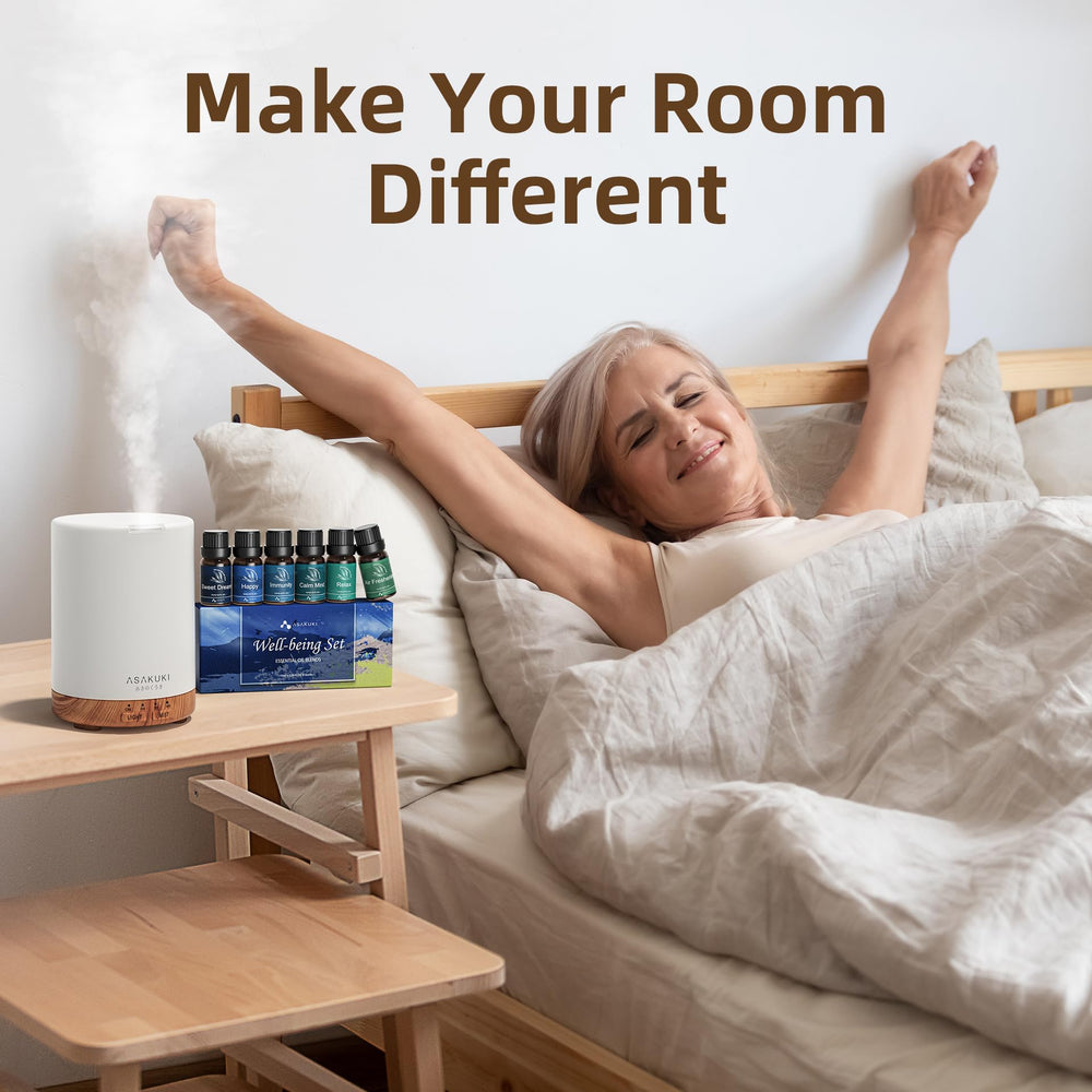 ASAKUKI diffuser placed on desk or nightstand for quick refresh