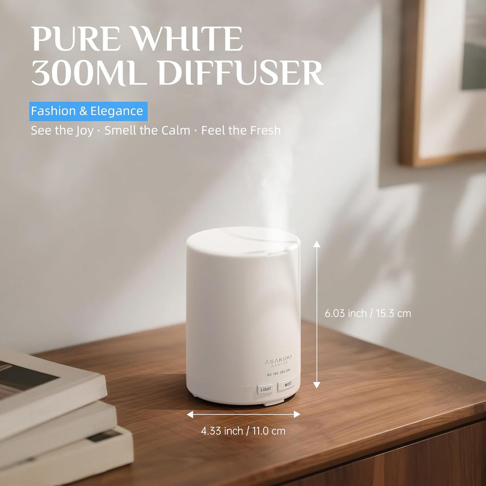 ASAKUKI diffuser with seven LED colors creates mood lighting.