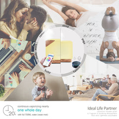 ASAKUKI diffuser with seven LED colors for customizable ambiance