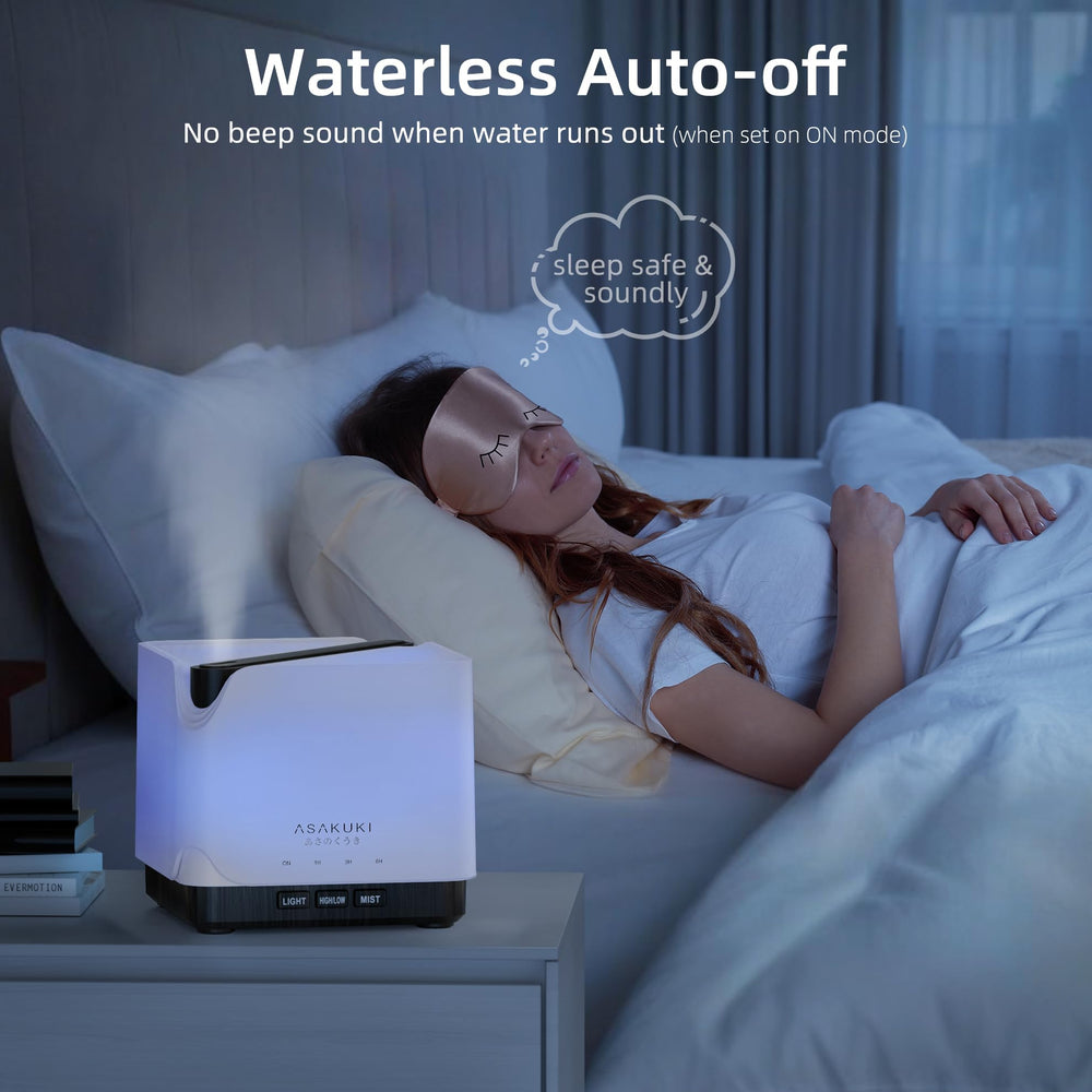 ASAKUKI essential oil diffuser auto-off feature ensures safe operation