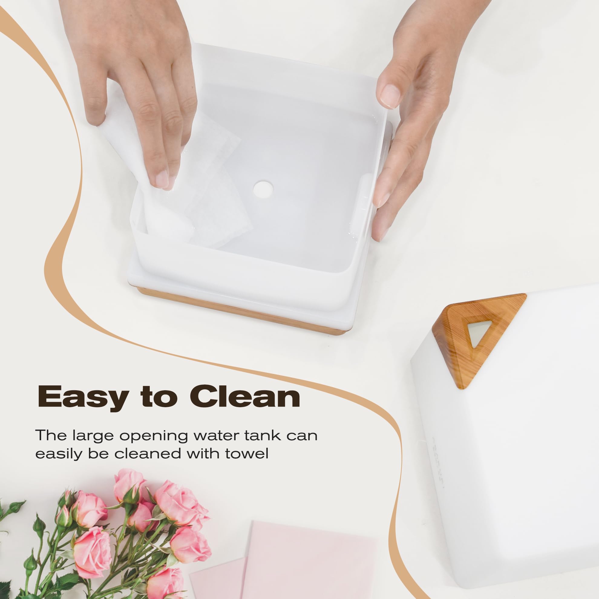 ASAKUKI PP-material diffuser emphasizes safety and easy cleaning.