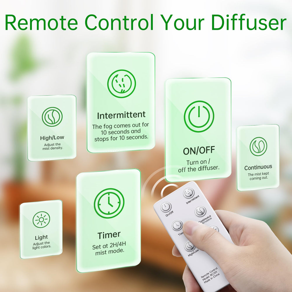 ASAKUKI ultrasonic diffuser in a compact, space-saving design.