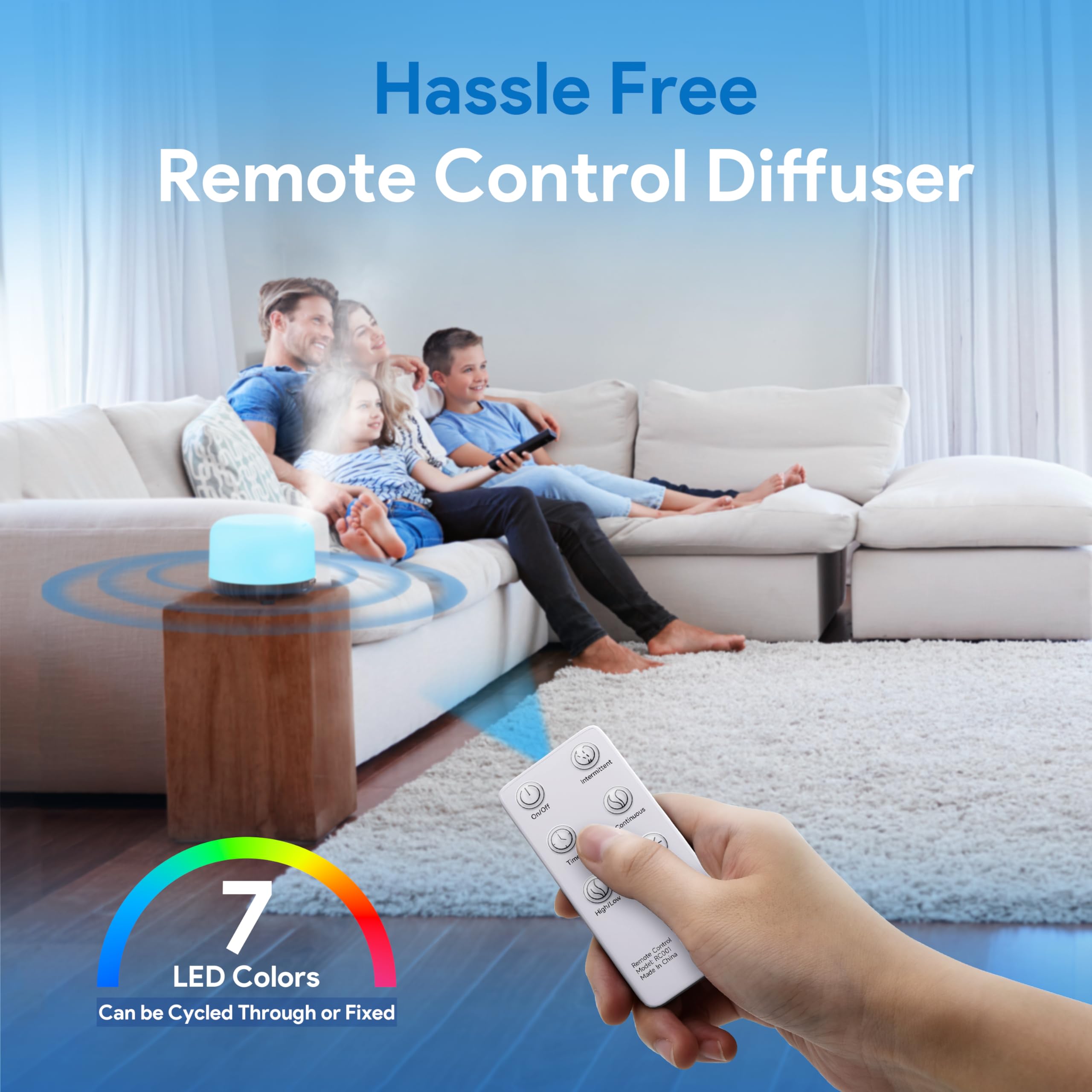 ASAKUKI ultrasonic diffuser emitting a gentle mist quietly