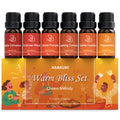 ASAKUKI Essential Oils Set for Diffusers & Candles – 6 x 10 ml (Peppermint, Vanilla Cupcake, Sparkling Cinnamon, Spiced Pumpkin, Christmas Wreath, Apple Cinnamon)