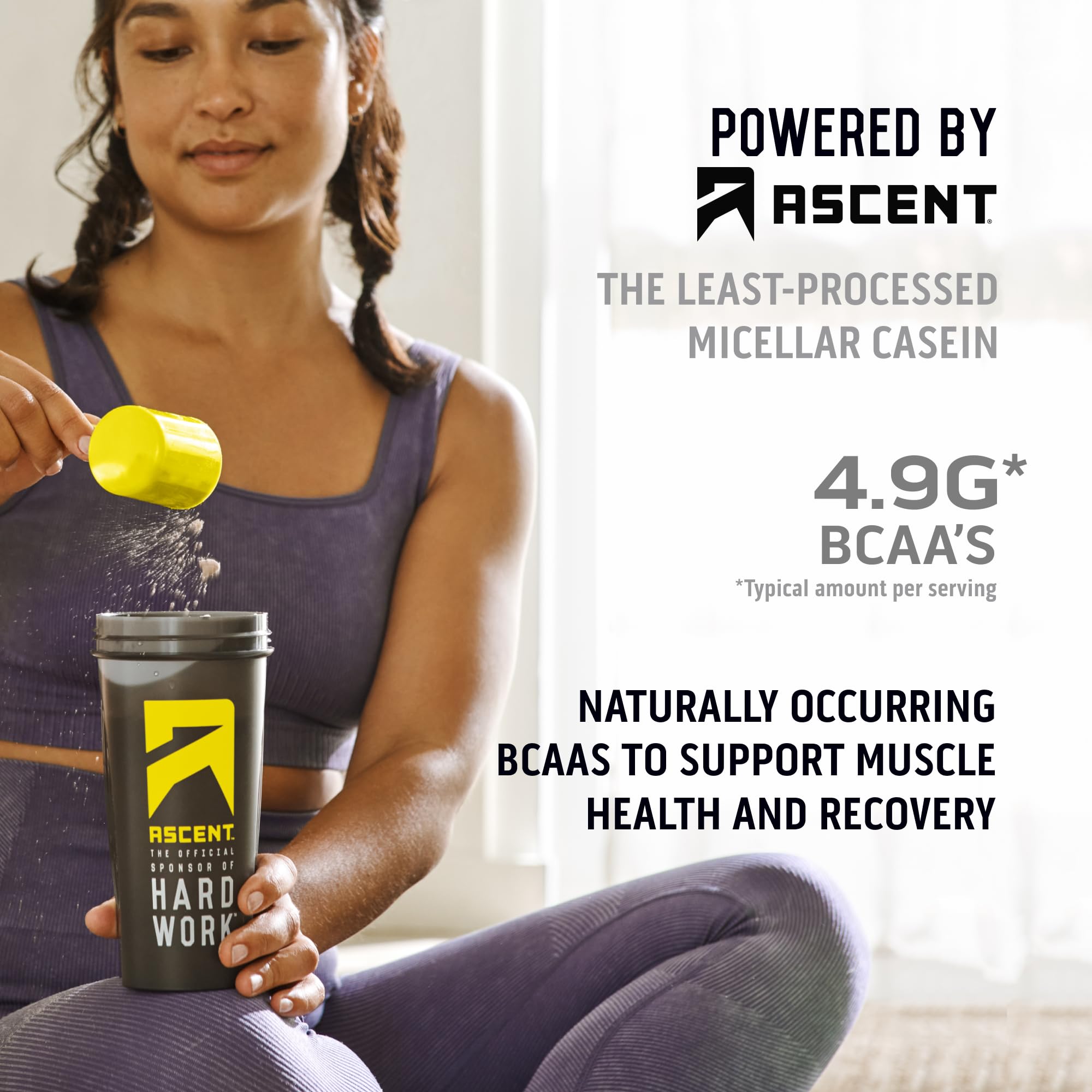 Ascent Casein ingredients label highlights minimalist formula