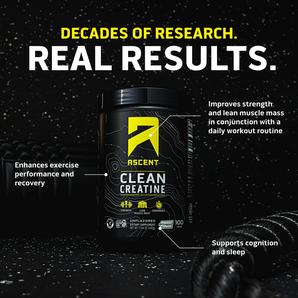 Ascent Clean Creatine scoop for precise 5 g servings during training.