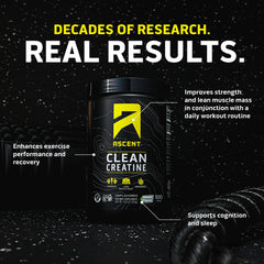 Ascent Clean Creatine scoop for precise 5 g servings during training.