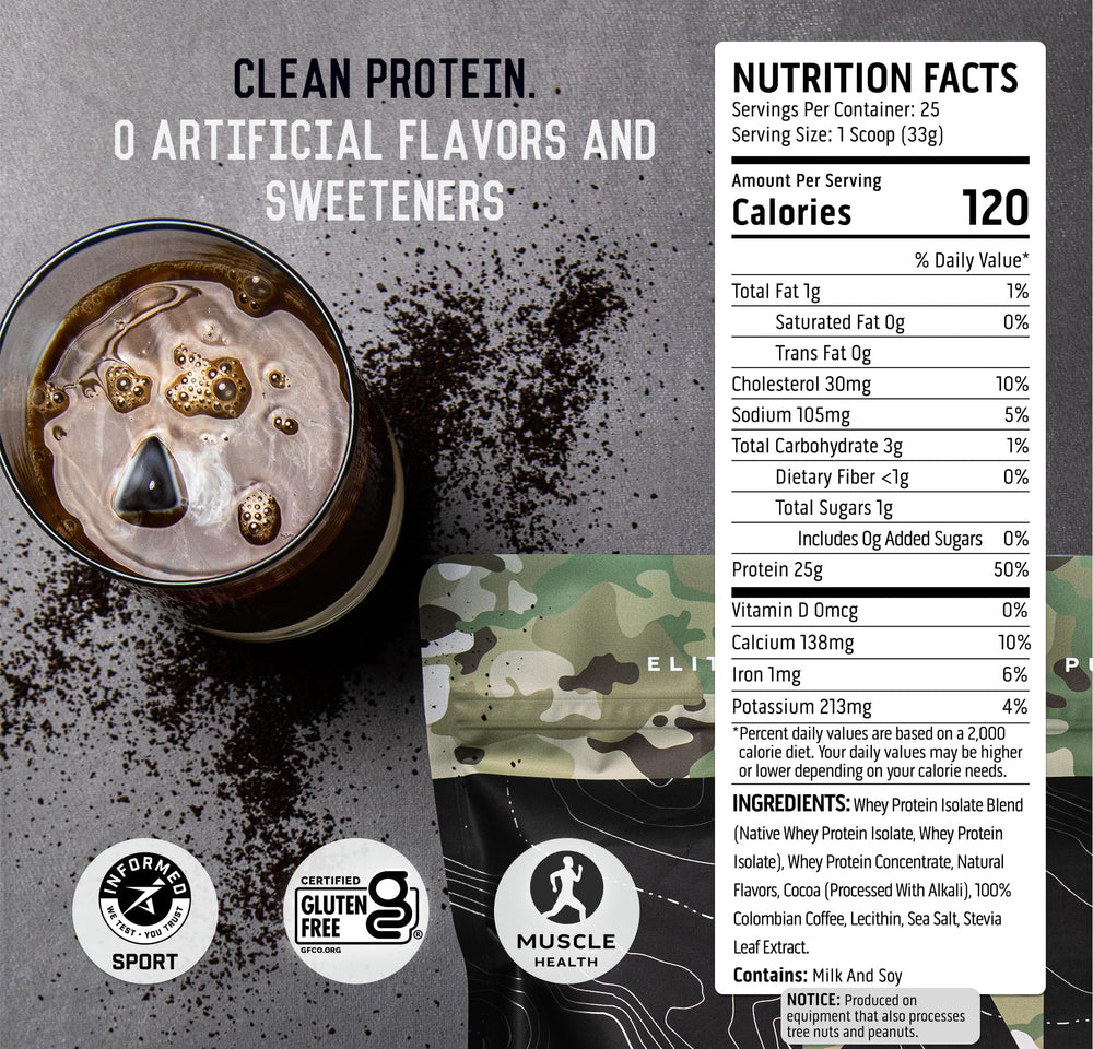 Ascent Mocha Cold Brew whey protein scoop with powder for precise servings