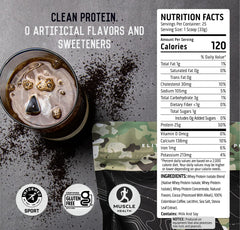 Ascent Mocha Cold Brew whey protein scoop with powder for precise servings