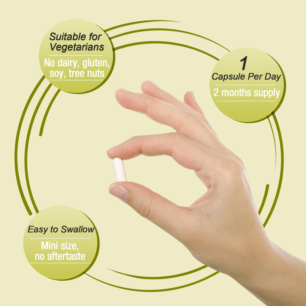 Ascuoli Probiotics vegan and gluten-free badge indicates dietary compatibility.