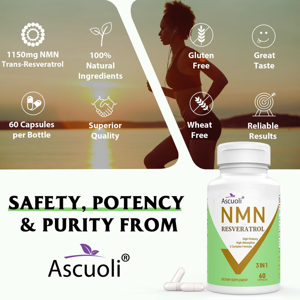 Ascuoli Trans-Resveratrol ingredient visual emphasizing potency and antioxidant potential.