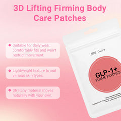 ASDF Cutra GLP-1 patches applied to skin showing transdermal delivery.