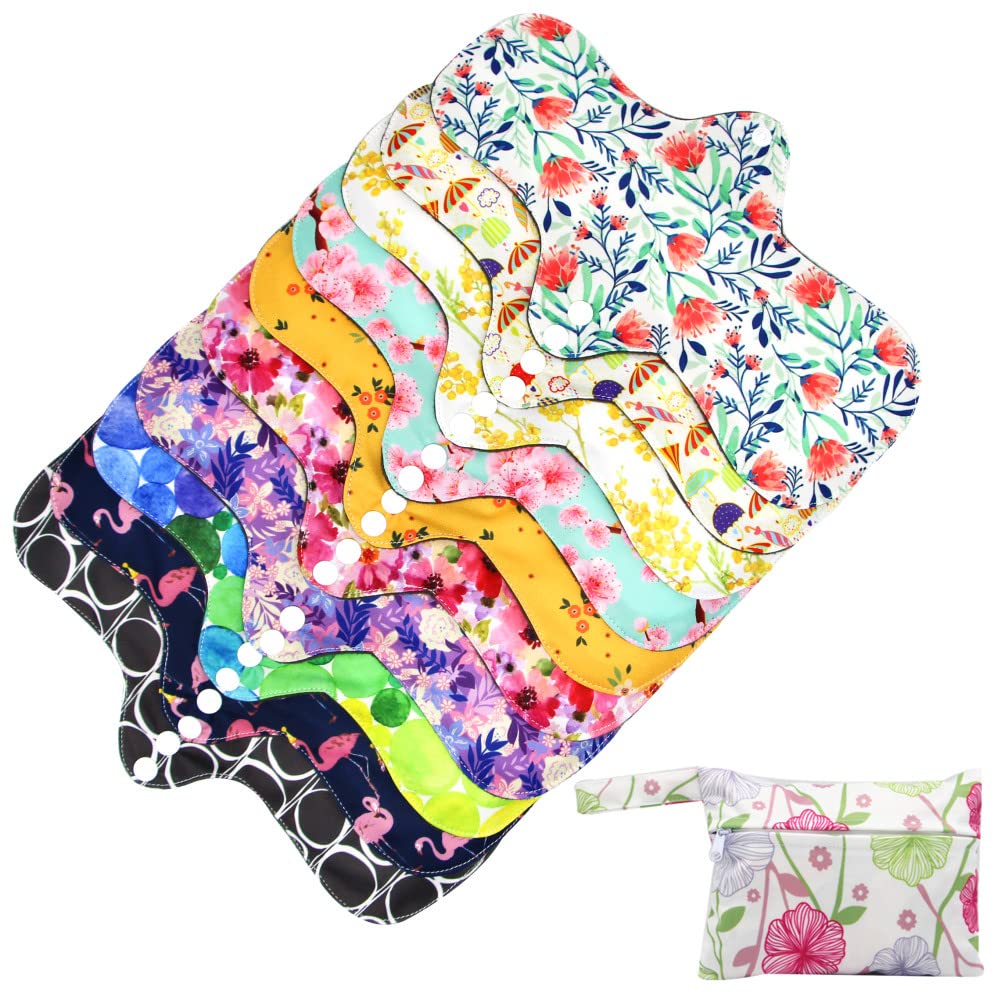 Asenappy reusable pad with widened tail for leak protection during heavy days