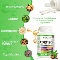 Ashenutri bottle label close-up showing key ingredients for holistic support